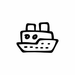 Battleship icon in vector. Logotype - Doodle