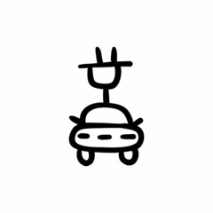 Eco Car icon in vector. Logotype - Doodle