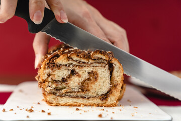 a piece of chocolate cake