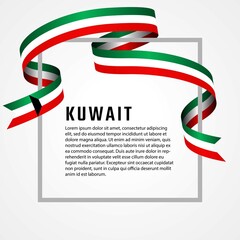 Obraz premium ribbon shape kuwait flag background template
