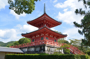 Obraz premium 大覚寺 大沢池 心経宝塔 京都市右京区嵯峨