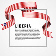 ribbon shape liberia flag background template