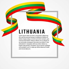 ribbon shape lithuania flag background template