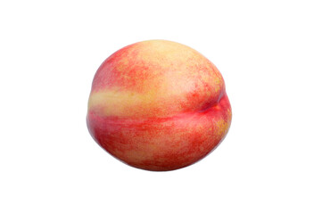one ripe juicy nectarine on a white isolated background