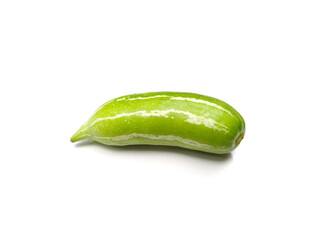 ivy gourd or kowai fruit (Coccinia grandis) isolated on white background, fresh vegetables, selective focus