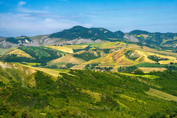 Fototapeta na wymiar Rural landscape on the hills near Imola and Riolo Terme