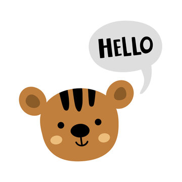vector image of tiger head and lettering