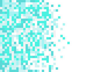 
geometric mosaic pixel abstract pattern. blue white background. vector design of your graphic flyer poster banner template.