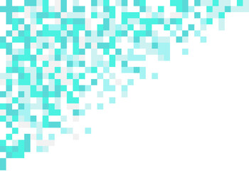 
geometric mosaic pixel abstract pattern. blue white background. vector design of your graphic flyer poster banner template.