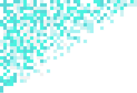 
geometric mosaic pixel abstract pattern. blue white background. vector design of your graphic flyer poster banner template.