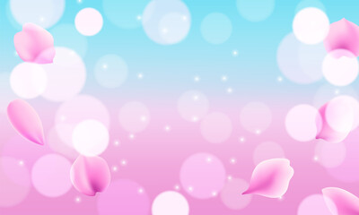 Nature background with pink sakura flowers