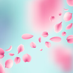 Petals of pink rose spa background
