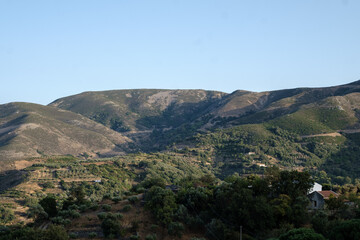 Fototapeta na wymiar Village into the quiet mountains of Crete