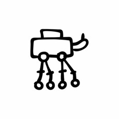 Robot icon in vector. Logotype - Doodle