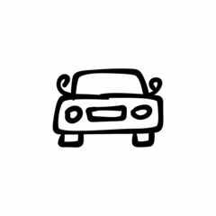 Sport car icon in vector. Logotype - Doodle