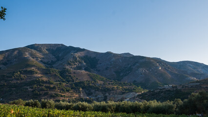 Mountains of Crete in the light of a warm sunset