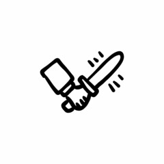 Spear point knife icon in vector. Logotype - Doodle