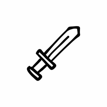 Sword icon in vector. Logotype - Doodle