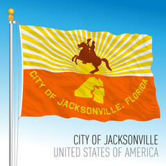 City of Jacksonville flag, Florida, United States, vector illustration