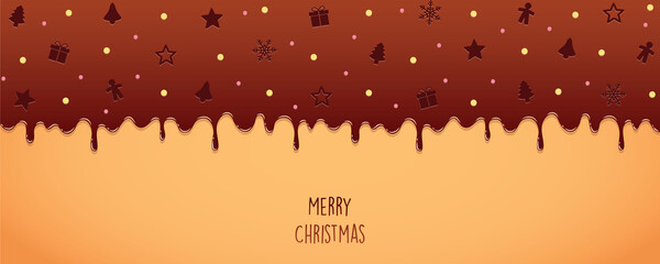 sweet tasty melting christmas chocolate icing background