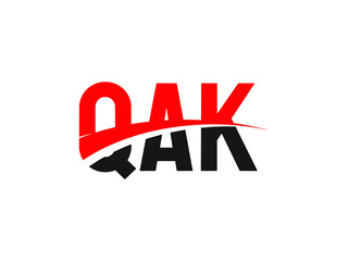 QAK Letter Initial Logo Design Vector Illustration