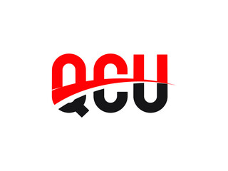 QCU Letter Initial Logo Design Vector Illustration