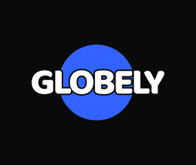 'Globely' Abstract company name with blue globe vector.
