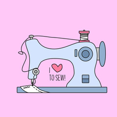 Illustration of a sewing machine