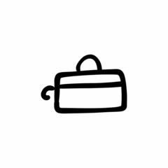 Cooking pan icon in vector. Logotype - Doodle