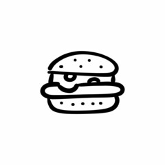 Burger icon in vector. Logotype - Doodle