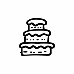 Tower cake icon in vector. Logotype - Doodle