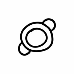 Frying pan icon in vector. Logotype - Doodle