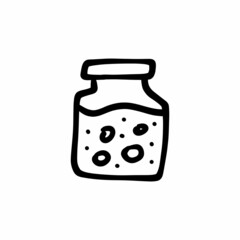 Jar icon in vector. Logotype - Doodle