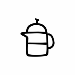 Tea jug icon in vector. Logotype - Doodle