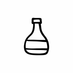 Oil bottle icon in vector. Logotype - Doodle