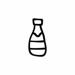 Hock wine bottle icon in vector. Logotype - Doodle