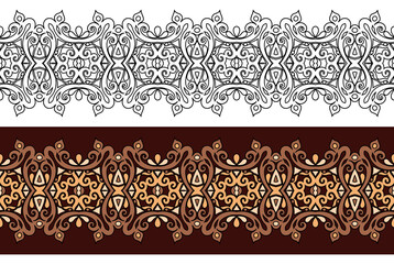 Vector abstract decorative nature ethnic ornamental stripes set