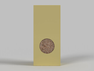 3d rendering of an isolated conceptual rice packaging for branding and product design