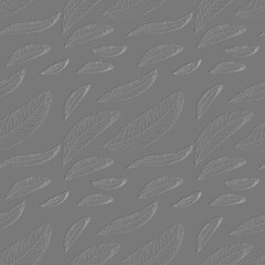 Seamless pattern with grey leaves veins. Vector illustration.