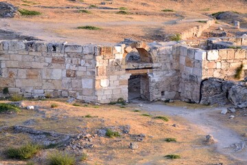 The ruins of the ancient city of Herapolis.Ancient ruins.