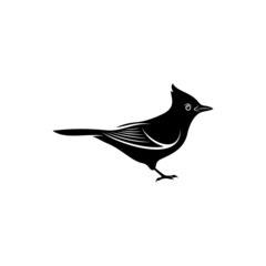 Blue jay bird silhouette vector illustration design with creative shape - obrazy, fototapety, plakaty