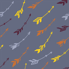 Decorative boho arrows graphic seamless pattern. Ethnic aztec design. Indigenous american motive.