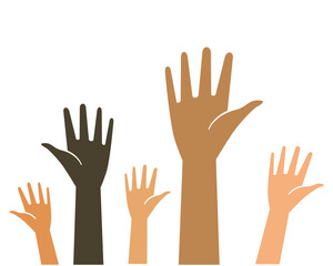 Racism and discrimination racial equality social justice concept. Multicultural people. A group of protesters and activists. Isolated vector illustration for web banner, poster.
