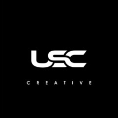 USC Letter Initial Logo Design Template Vector Illustration