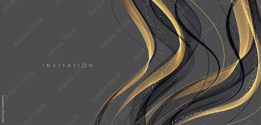 Poster vector abstract colorful flowing wave lines. design element for wedding invitation, greeting card