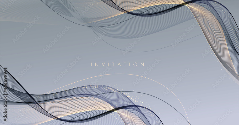 Poster vector abstract colorful flowing wave lines. design element for wedding invitation, greeting card