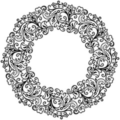 Floral hand drawn vector vintage border.