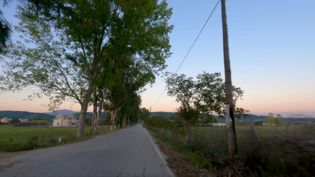 beautiful road in golden hour in coru island