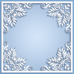 Abstract vector ornamental nature vintage frame.