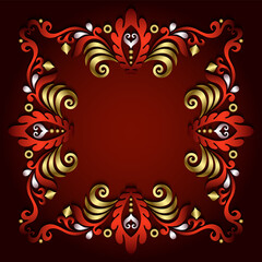 Abstract vector ornamental nature color vintage frame.